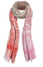 MUSI Pink and Beige Patterned Scarf