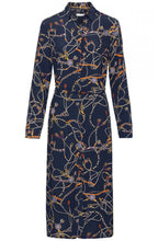 Navy Chain Print Shirt Dress