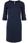 Navy Flared Sleeve Dress