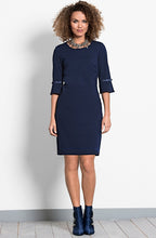 Navy Flared Sleeve Dress