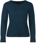 Navy Zip Front Cardigan