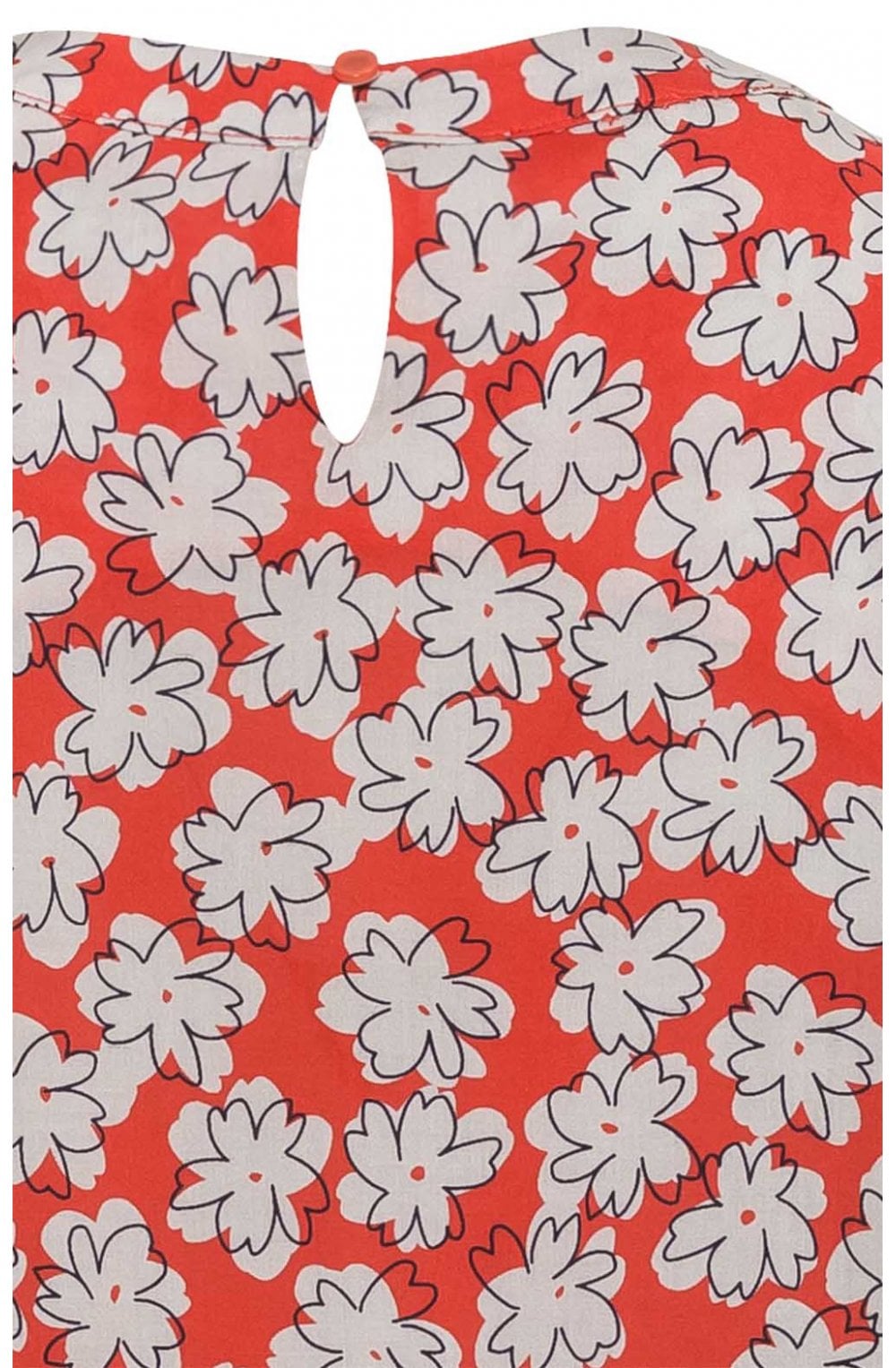 Orange Floral Blouse