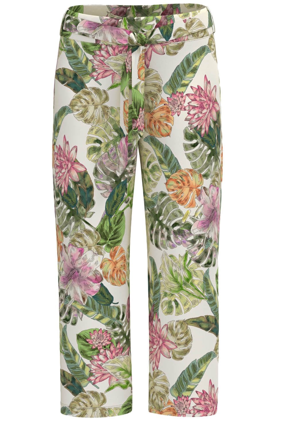 Parigi Floral and Leaf Print Wide Leg Crops