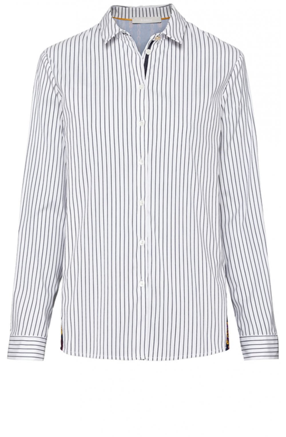 Patterned Back Striped Shirt