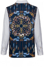 Patterned Back Striped Shirt