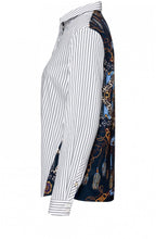 Patterned Back Striped Shirt