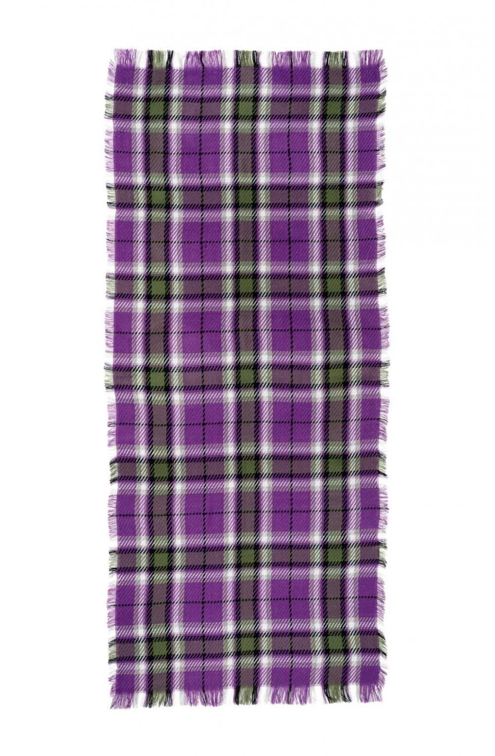 Purple Check Print Scarf