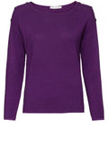 Purple Ribbed Knit Jumper