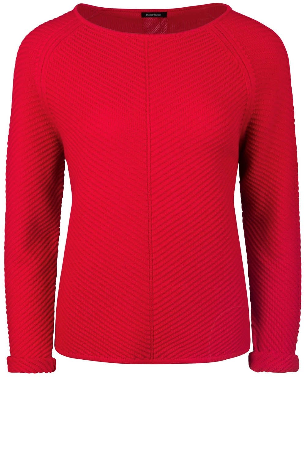 Red Ribbed Knit Sweater