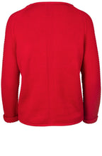 Red Ribbed Knit Sweater