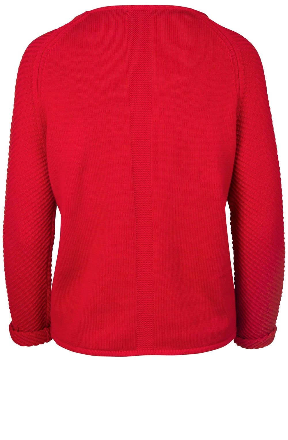 Red Ribbed Knit Sweater