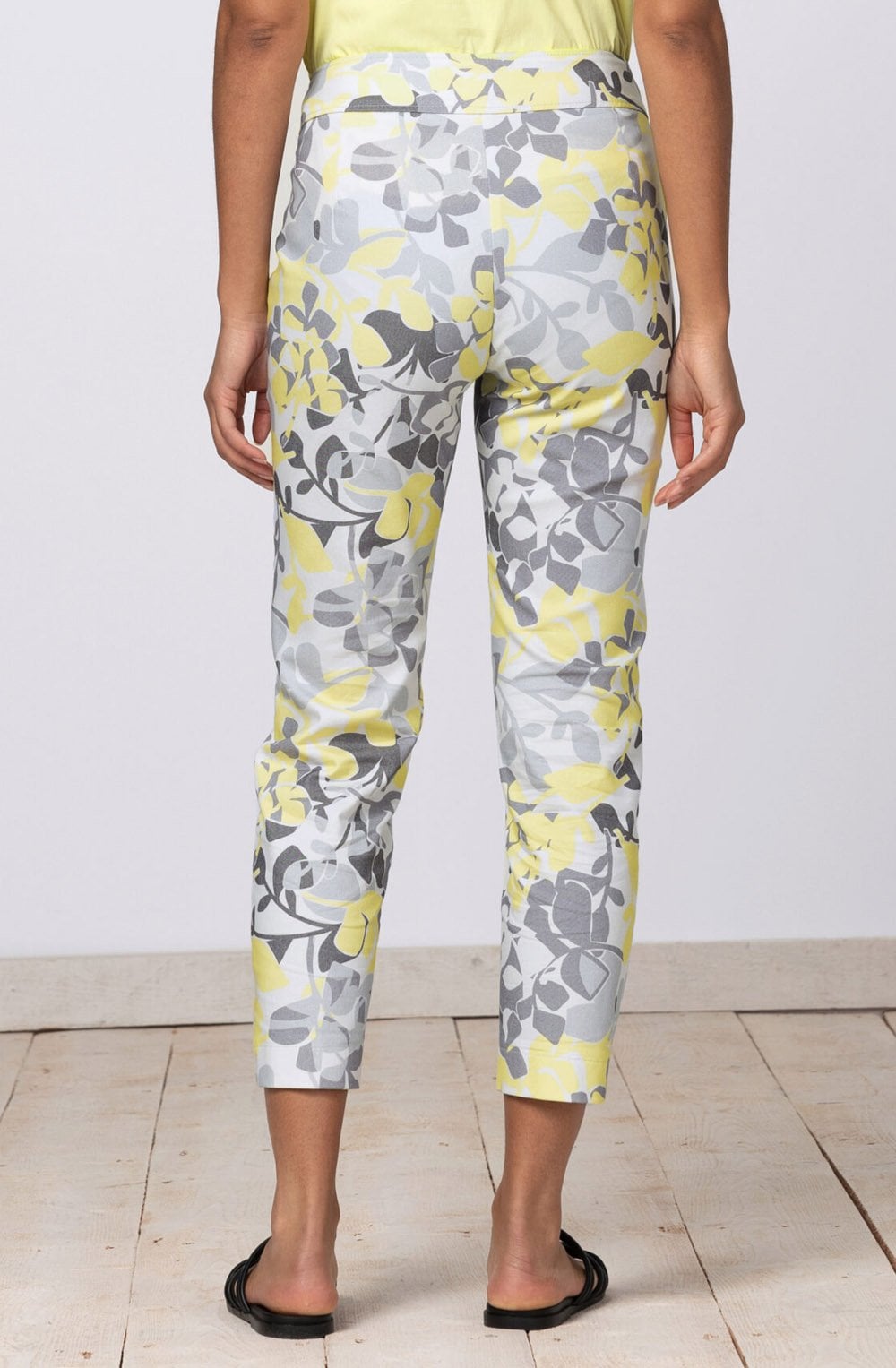 Siena Grey and Yellow Mix Capri Trousers