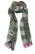 Silba Green Mix Floral Scarf