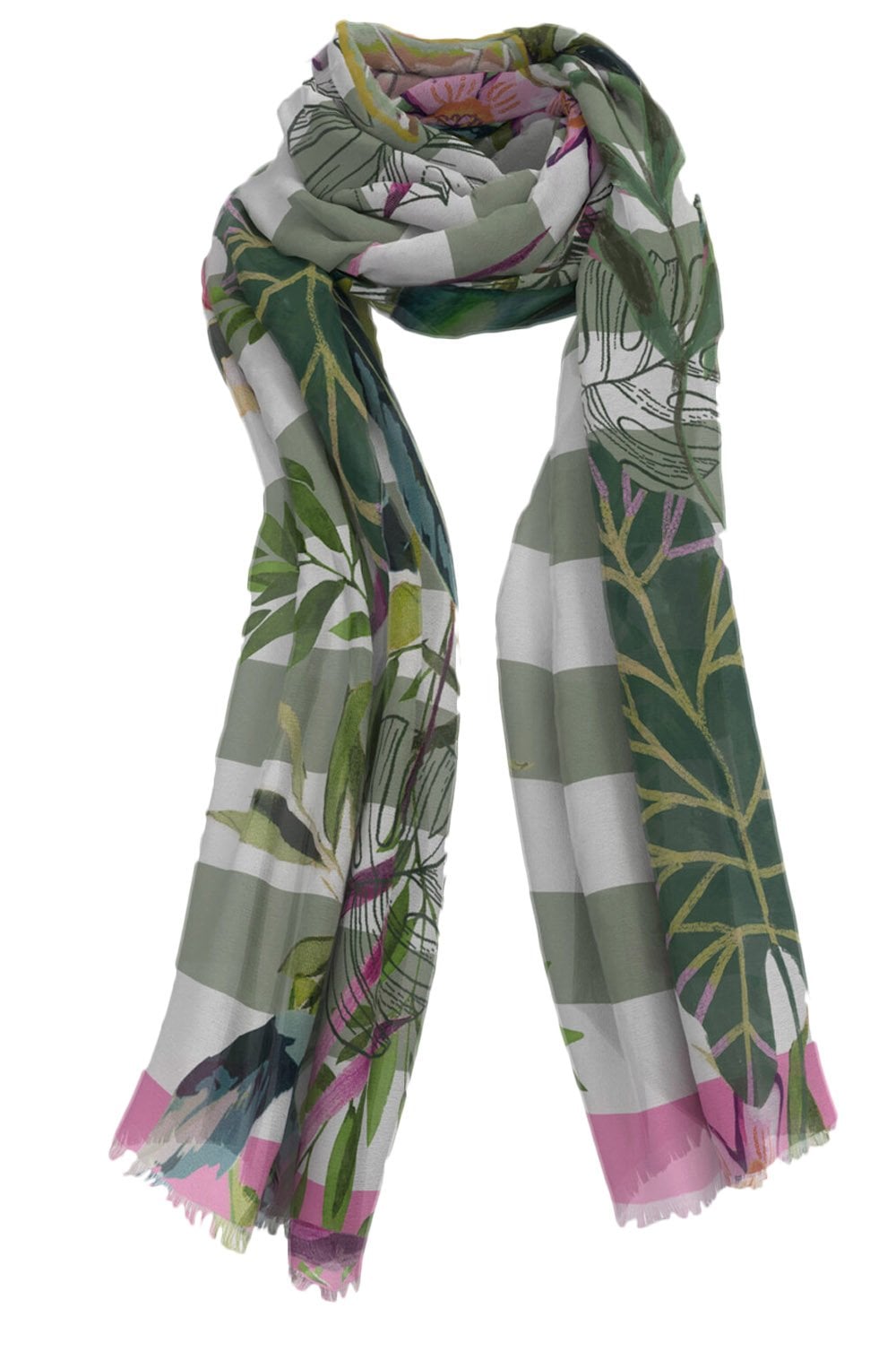 Silba Green Mix Floral Scarf