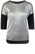 Silver Pleated Front Top