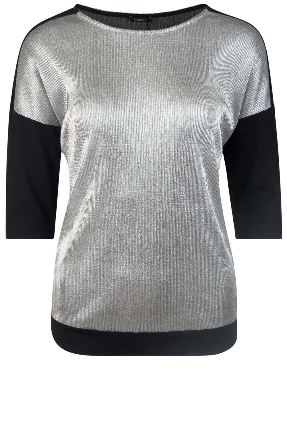 Silver Pleated Front Top