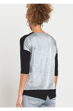 Silver Pleated Front Top