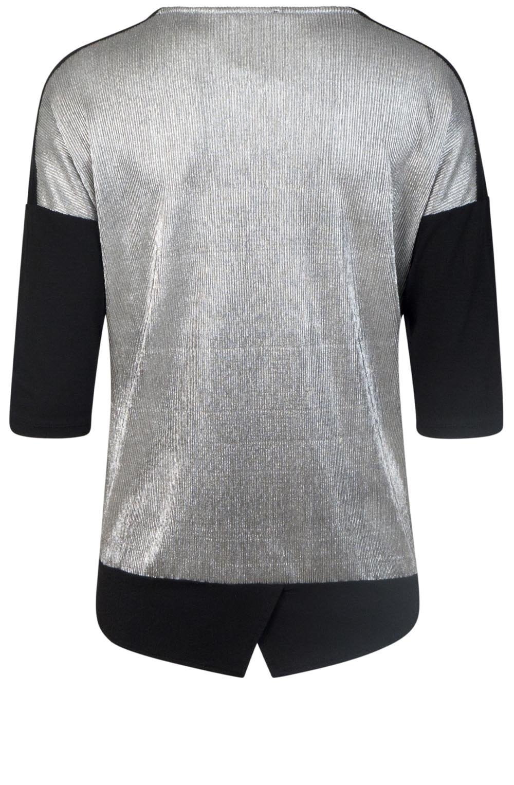 Silver Pleated Front Top