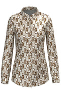Silver Silk Lizard Pattern Shirt