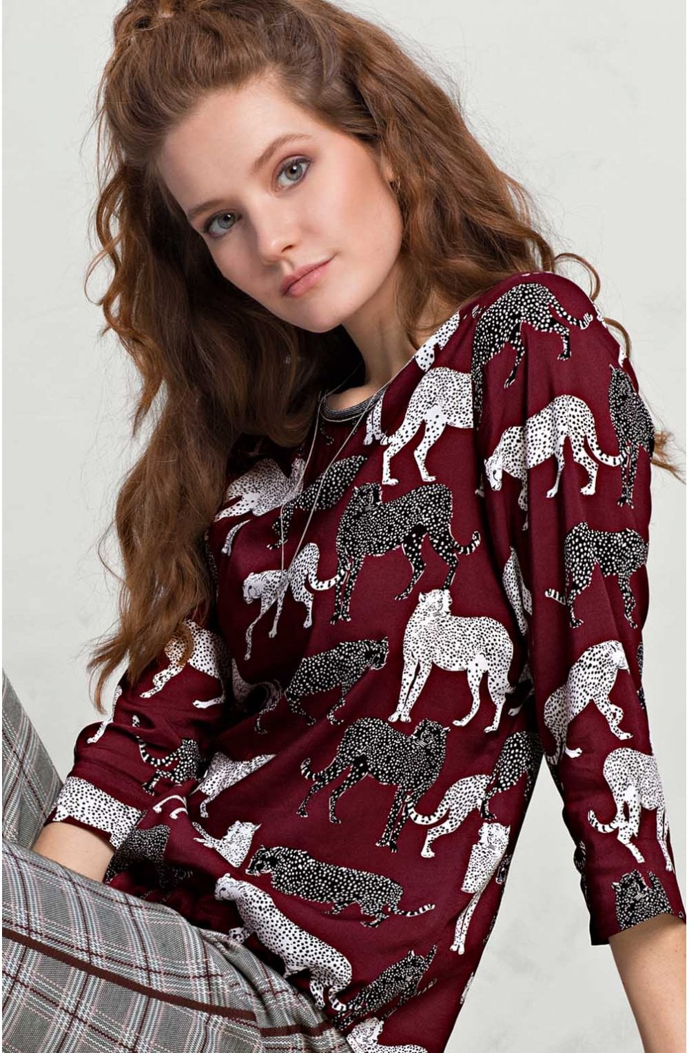 Striking Animal Design Blouse