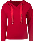 Striking Red Hooded Top