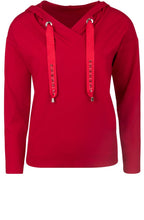 Striking Red Hooded Top