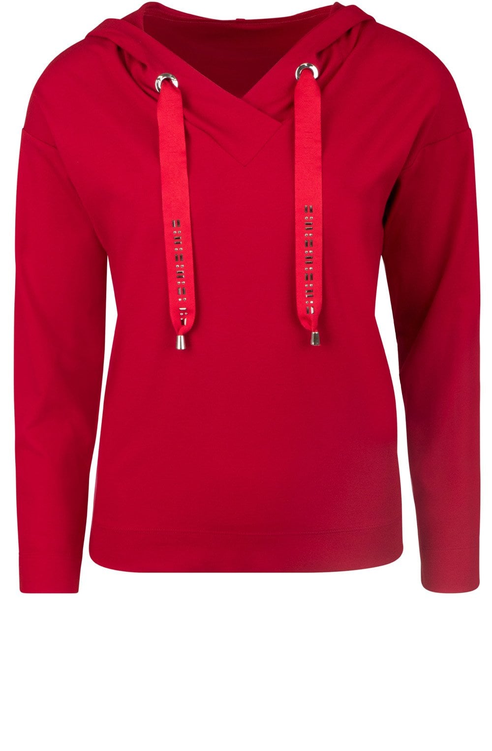 Striking Red Hooded Top