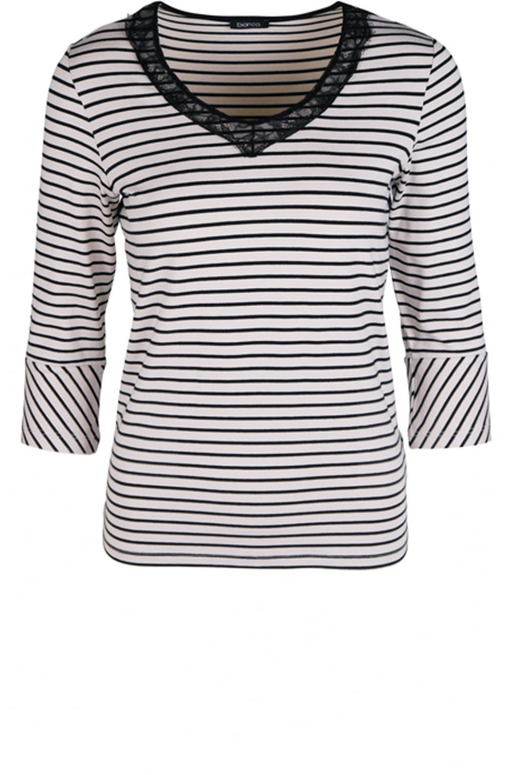 Striped Lace Detailed Top