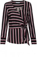 Striped Tie Front Blouse