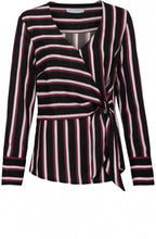 Striped Tie Front Blouse