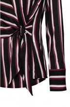 Striped Tie Front Blouse