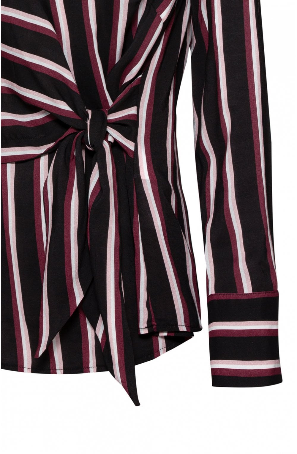 Striped Tie Front Blouse