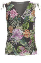 Tany Green Mix Floral Print Top