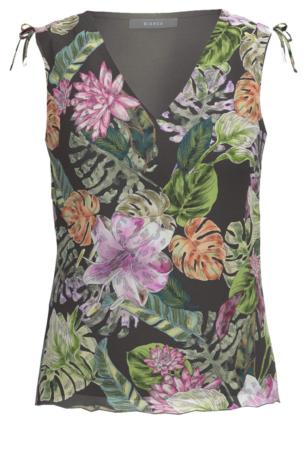 Tany Green Mix Floral Print Top