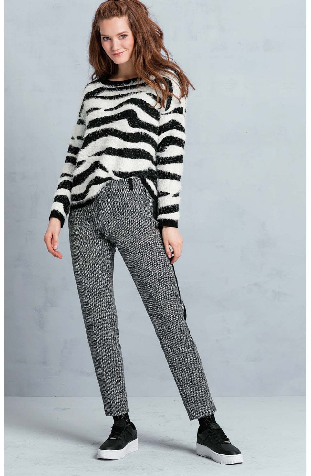 Textured Zebra Print Jumper