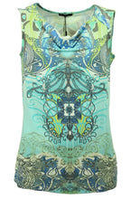 Tila top aqua pattern