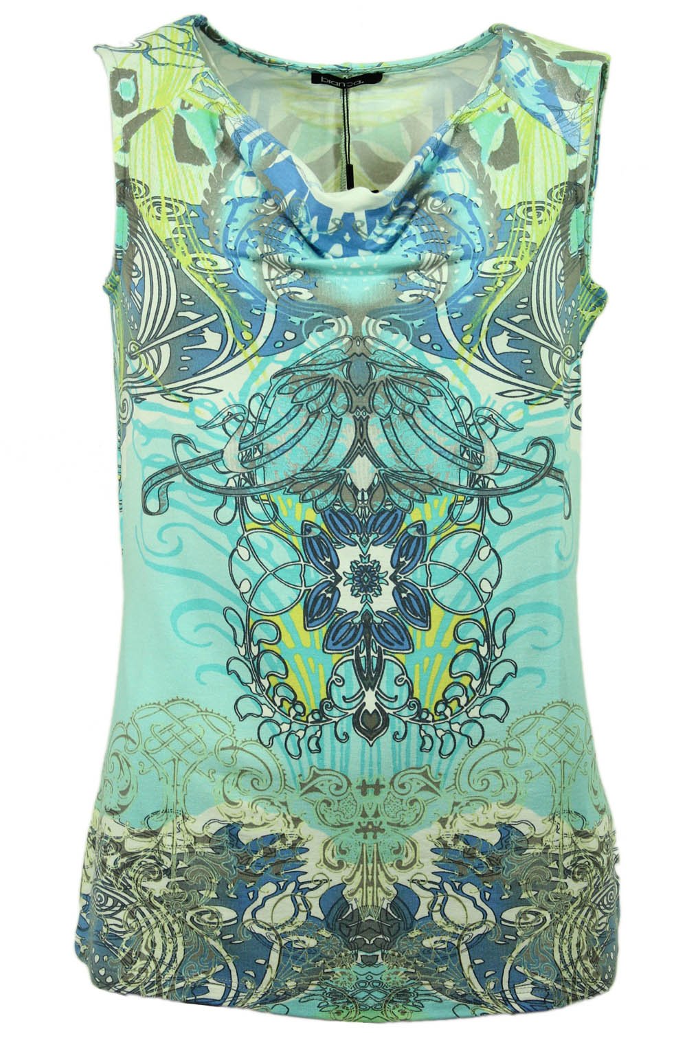 Tila top aqua pattern