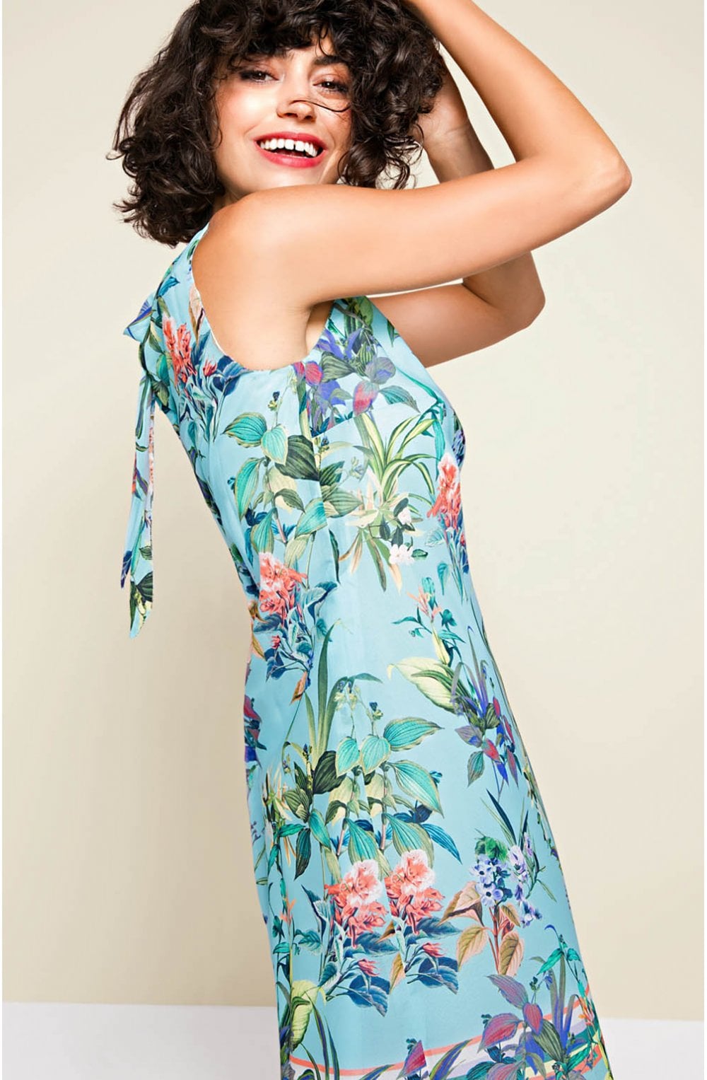 Tropical Print Sleeveless Dress
