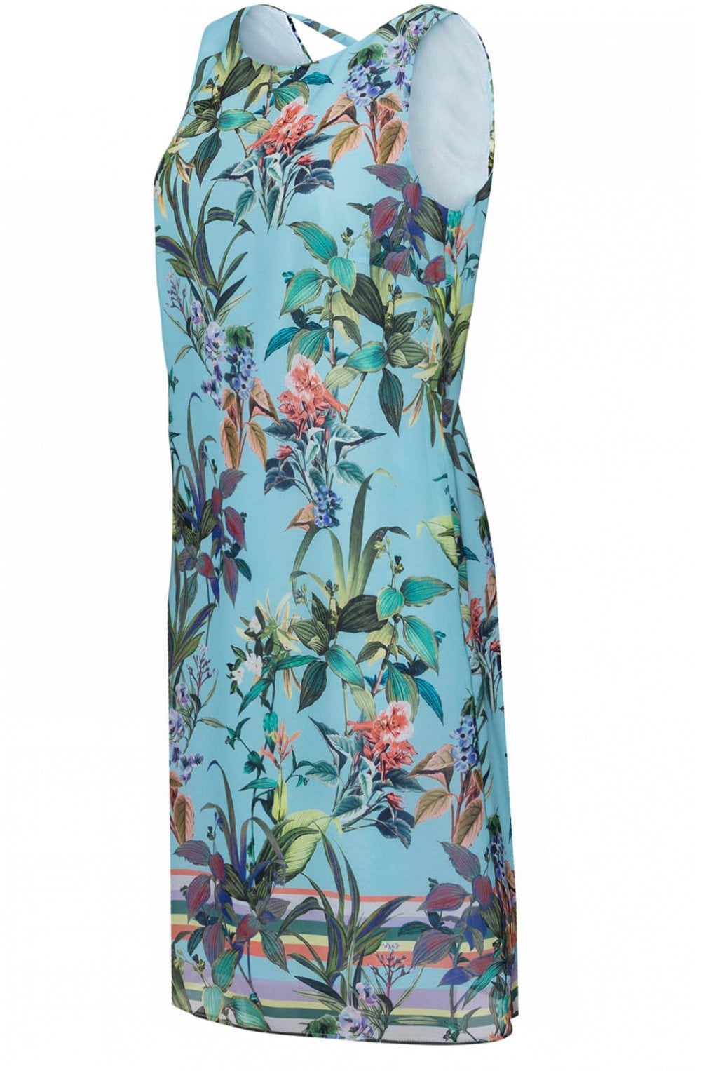 Tropical Print Sleeveless Dress