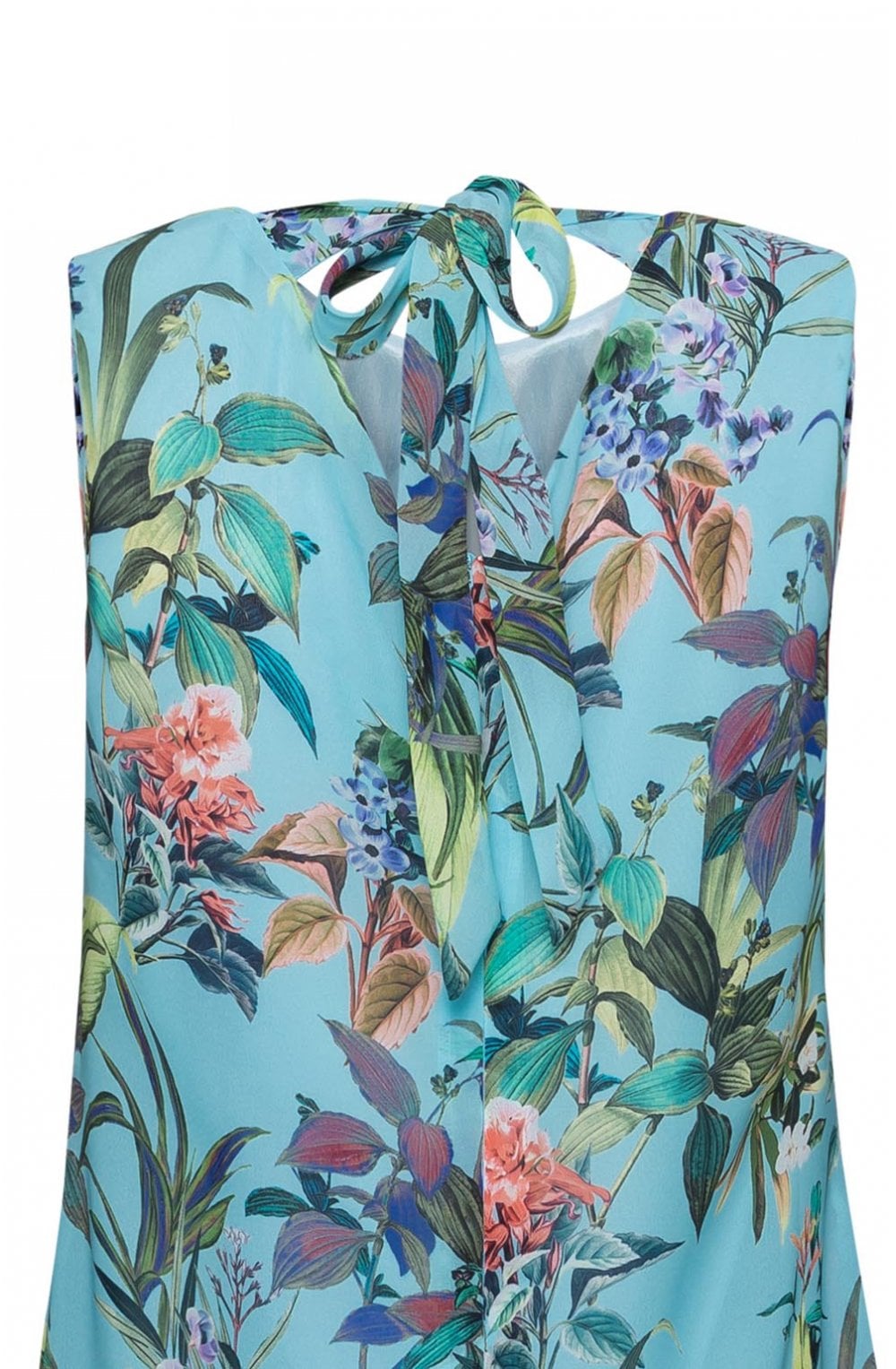 Tropical Print Sleeveless Dress