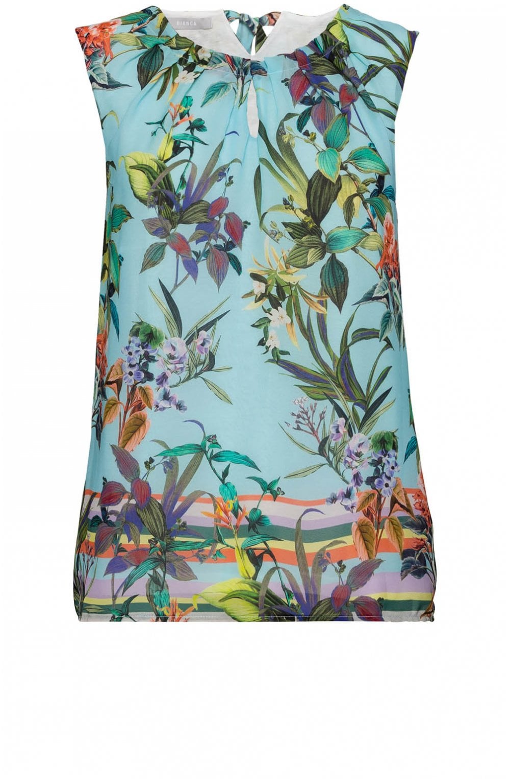 Tropical Print Sleeveless Top