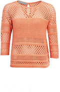 Undine Coral Fine and Coarse Knit Top