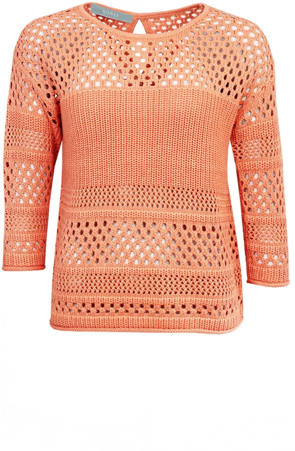 Undine Coral Fine and Coarse Knit Top