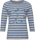 Waterfall Striped Floral Design Top