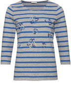 Waterfall Striped Floral Design Top