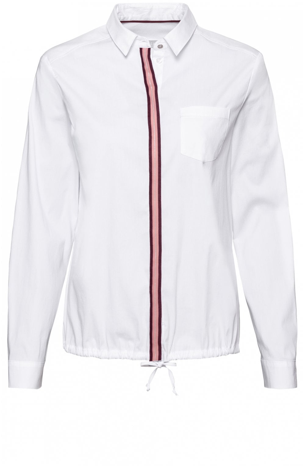White Striped Detailed Blouse