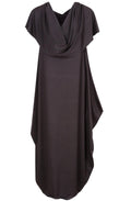 Black Draped Neck Tunip Dress