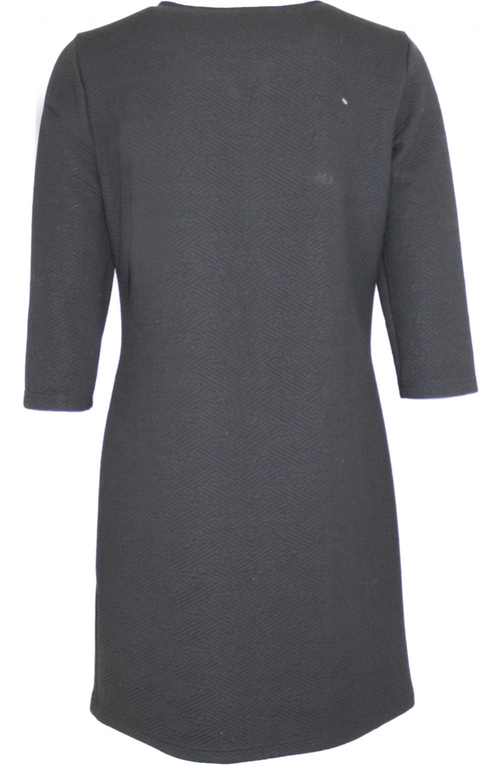 Black Embossed Print Dress