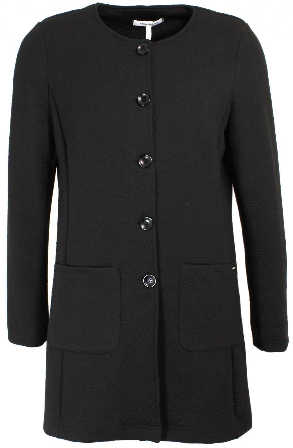 Black Embossed Print Jacket