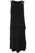 Black midi layered Dress